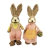 Casal De Coelho De Palha Salmão 38/39cm Decoração De Páscoa