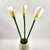 Copo De Leite Branco 65cm Planta Artificial Toque Real 3pc - comprar online