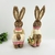Casal De Coelho De Palha Xadrez 40cm Decoração De Páscoa - loja online