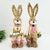 Casal De Coelho De Palha Xadrez 40cm Decoração De Páscoa - comprar online