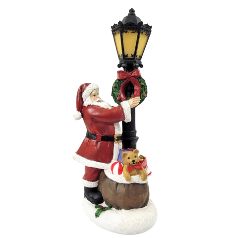 Papai Noel Poste Com Led Decoração Natal Enfeite Cenário