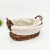 Cesta de Rattan Oval Tecido Marrom Floral Cesto Decorativo 35/30cm Kit 2 peças - comprar online