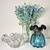 Kit De Vaso Murano Transparente E Azul Com Planta - comprar online