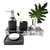 Kit Banheiro Preto E Prata Com Bandeja E Vaso 6pc Inigual