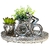 Kit Decoração Bandeja + Escultura + 2 Vasos Com Planta