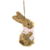Coelho De Parede Palha Com Laço Rosa 23x14x4cm Páscoa
