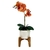 Arranjo De Orquídea Laranja Vaso Branco 51cm Inigual