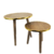 Mesa Lateral Centro Metal e Madeira Dourado 40/30cm 2 peças