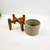 Imagem do Vaso Decorativo Cinza Com Suporte De Madeira 20x16cm