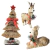 Conjunto Rena E Arvore De Palha Com Brilho Enfeite De Natal
