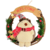 Guirlanda de Natal Boneco de Porco Espinho Luxo 37x37x12cm