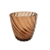 Porta Vela Castiçal Onda Vasinho Vidro 8x7cm Marrom Vaso Decorativo