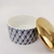 Pote Potiche Redondo Azul E Dourado Bola 4x7x7cm - comprar online