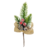 Folhagem Pick Cereja Com Pinha De Natal 24x8x3cm