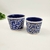 Vaso Decorativo Azul E Branco Grego Cactus 13/10cm Kit 2pc na internet