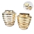 Vaso Decorativo Dourado De Vidro Anelado Kit 2pc