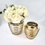 Vaso Decorativo Dourado De Vidro Anelado Kit 2pc na internet