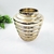 Vaso Decorativo Dourado De Vidro Anelado 18x18cm P - Inigual - Loja de Decoração, Plantas Artificiais, Presentes, Utilidades, Mesa Posta e decoração de Páscoa e Natal