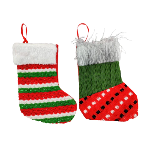 Bota Natalina Para Árvore Vermelha 19x14x1cm Natal Kit 2pc