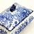 Pote Potiche Azul E Branco 15x22x16cm Floral Porcelana