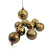 Bola De Natal Bronze Decorada 6cm Para Árvore Kit 9pc
