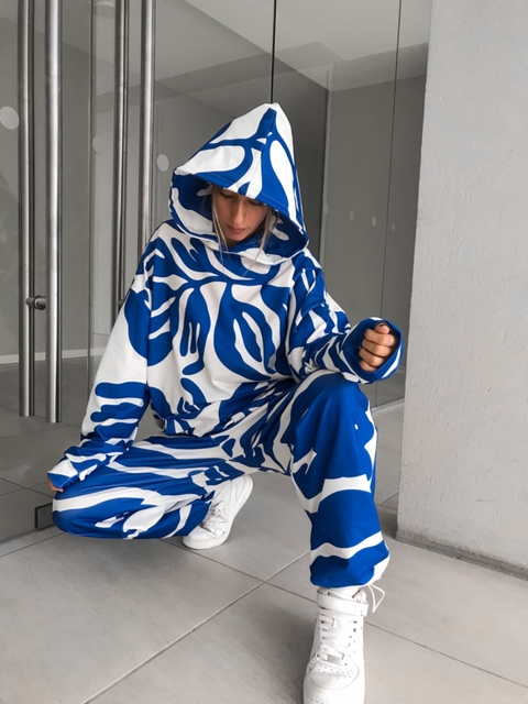 Buzo Oversize Coral - Azul