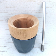 M59 - Mate de Algarrobo con base de goma y Bombilla - comprar online