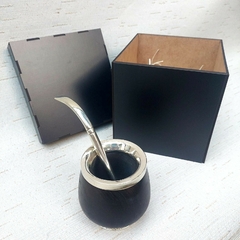 OF50 - Set de Mate Premium algarrobo y alpaca en Caja