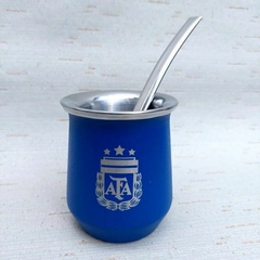 M74 - Mate AFA Selección Argentina de acero con bombilla