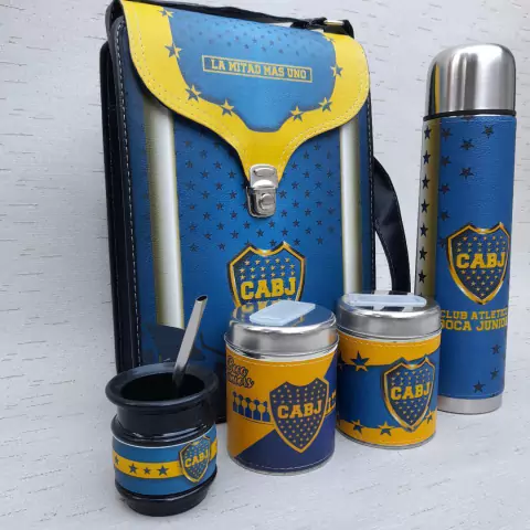 SM34 / Set de Mate Club Boca Juniors tapa curva
