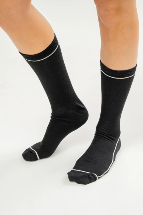 Media Isaac con linea - Negro - comprar online