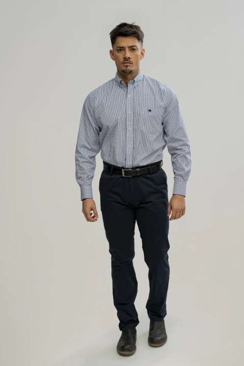 Camisa Olivo 11 - Cuadros azules - comprar online