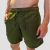 Short Masculino Verde Militar Linho Casual Confortável para Verão - comprar online