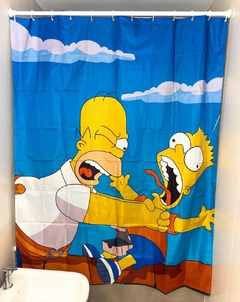 Cortina de baño Homero y Bart - Pequeño demonio