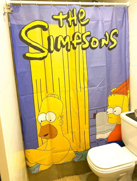 Cortina de baño Homero y Bart Silla
