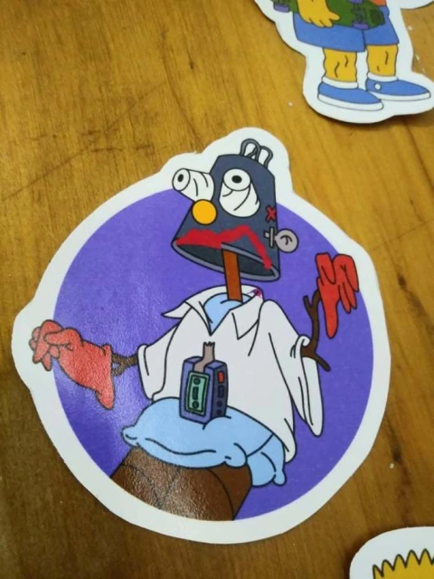 Stickers - Homero trabajo muy duro en internet