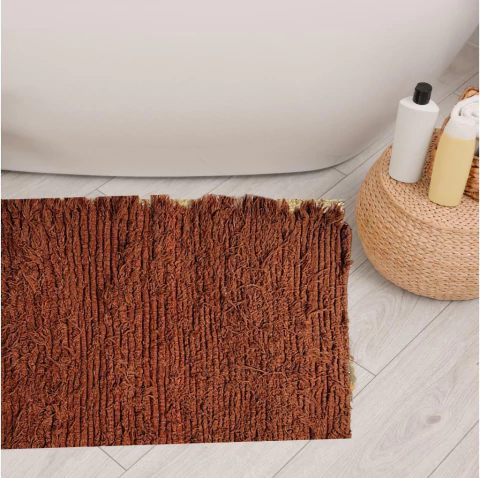 Tapetinho Tear Manual Pelo Alto 0,50x0,70m Fluffy Colors Terracota Liso