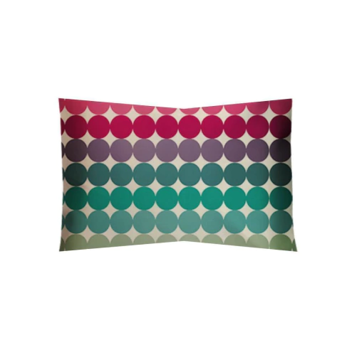 Almofada Retangular Estampa Exclusiva Veludo 30x50cm Coleção Cora Brasil 129 Esferas degrade coloridas rosa,bege, verde