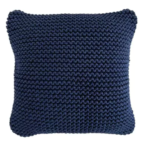 Capa 50x50cm Algodão Textura Maxi Trico Azul Marinho