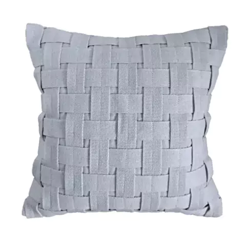 Capa Almofada 50x50cm Linha Trance Artesanal Algodão Cinza