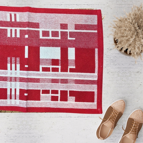 Tapete Tapetinho Tear Algodão 0,47x0,70m California Vermelho