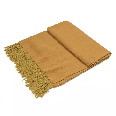 Manta Grande Tear Algodão Sofa ou Cama 2mx2,5m Mossoró 2 Cores Terracota com Caramelo