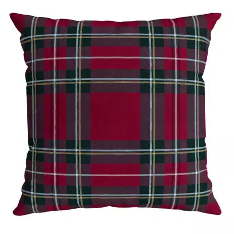 Capa Almofada Natal Veludo 50 cm x 50 cm Xadrez