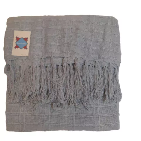 Manta 1,40x2,20m Tropicalia M Tear Algodão Cinza Claro