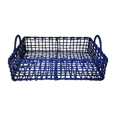 BANDEJA ARAMADO FIBRA PALHA 22X14X6 AZUL P