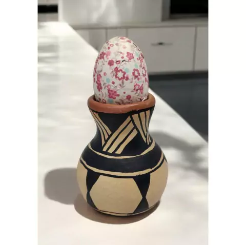 Ceramica Wauja Decorativa Argila Porta Ovo 2 lados
