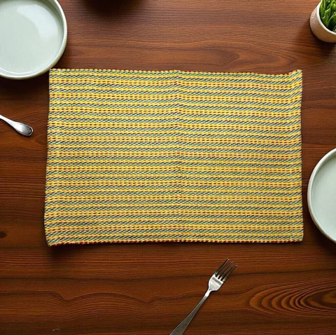 Jogo Americano Algodão 4 lugares 45x32cm Madalena AMARELO