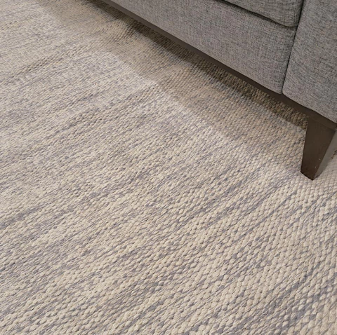 Tapete artesanal em tear Algodão Sala 1,5mx2m Pipa Mesclado Cru e Cinza