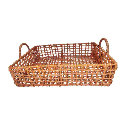 BANDEJA ARAMADO FIBRA PALHA 22X14X6CM LARANJA P