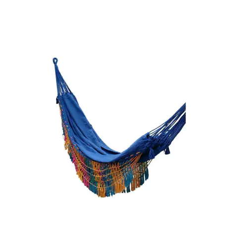 Rede Descanso Algodão Azul Casal 3.80X1.60m c Varanda Colorida